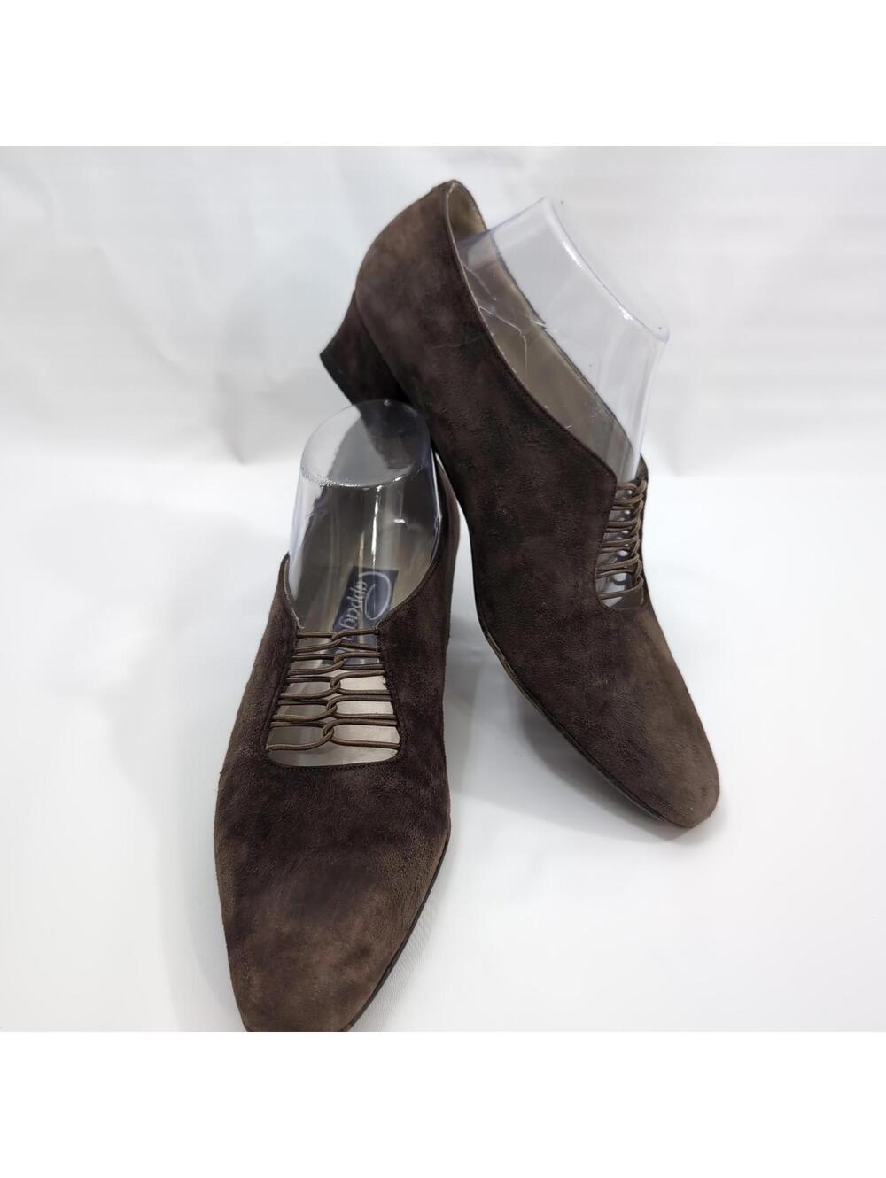 Cappagallo Brown Suede Heels Slip-On Chic Quiet Luxury Aesthetic Size 9.5